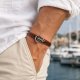 ANCHOR & LEATHER bransoletka męska z kotwicą