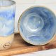 Kubeczek bez ucha gniotek niebieski, ceramika, handmade, kamionka