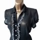 Elegancja Czarna Bluzka 42 XL Mgiełka