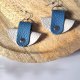 Kolczyki skórzane Boho biało- niebieskie