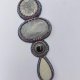 Artystyczny naszyjnik boho z haftem koralikowym i ceramicznym wisiorem (podszyty skórą naturalną)161