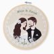 Ślubna, indywidualna dedykacja, haft w tamborku