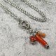 Wisiorek chainmaille - karneol, jadeit