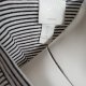H&M BASIC pudełkowy krótki T-SHIRT damski biały w czarne paseczki M L XL Hp214