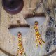 Kolczyki skórzane Boho beżowe etno