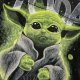 Kurtka Jeansowa - katana - YODA - Star Wars - Gwiezdne Wojny - ręcznie malowana - damska S/M