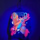 Kurtka Jeansowa Neon - katana - Wiewiórka - ręcznie malowana - XXL - oversize unisex