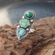 Pierścionek srebrny z malachitem chryzoprazem i turkusem tybetańskim