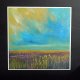 Złoty wiatr obraz pastela olejna 30x30 cm