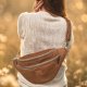 Maxi nerka damska z tkaniny 'wool look' Orzech Laskowy