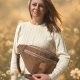 Maxi nerka damska z tkaniny 'wool look' Orzech Laskowy