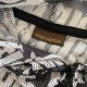 Louis Vuitton Bluza / Bomberka z siateczki z kapturem czarna białe zmultiplikowane loga - unisex