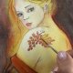 Dziewczyna z winogronami. 30*21cm, Original Akwarela