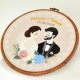 Ślubna, indywidualna dedykacja, haft w oprawie vintage