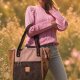 Brązowo-różowa duża torba shopper Devon
