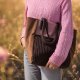 Brązowo-różowa duża torba shopper Devon
