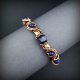 Miedziana bransoleta mankietowa z lapis lazuli