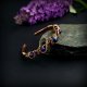 Miedziana bransoleta mankietowa z lapis lazuli