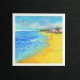 Słoneczne wybrzeże obraz pastela olejna 15x15 cm