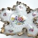 Porcelanowa paterka Vintage Friedrich Germany lata 50 kwiaty złocenia liść