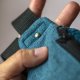 Nerka handmade z turkusowej plecionej tkaniny unikatowa saszetka