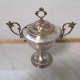 Platerowana cukiernica na nóżce metalowa vintage