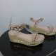 Coco Perla espadryle na koturnie ćwieki 38 - 24,5 cm