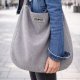 Duża damska XXL torba boho worek shopper szara