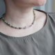 Choker Zielony kwarc z zawieszką w kształcie agrafki