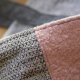 Duża shopperka z szarej plecionki i pudroworóżowej bukli – unikat handmade