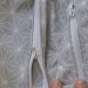 Duża shopperka z szarej plecionki i pudroworóżowej bukli – unikat handmade