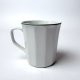 Kubek porcelanowy Chodzież biały z zielonym rantem lata 80 vintage PRL design