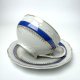 Filiżanka ze spodkiem Iris Cluj Rumunia lata 40-50 kobalt złocenia stara porcelana Vintage (2/2)