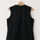 Czarna skórzana kamizelka bezrękawnik Wallis zamsz 40 L vintage