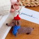 Brelok jamnik w berecie handmade