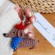 Brelok jamnik w berecie handmade