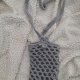 SZARE szydełkowe NOSIDEŁKO na butelkę - handmade z kwiatuszkiem