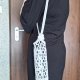 SZARE szydełkowe NOSIDEŁKO na butelkę - handmade z kwiatuszkiem