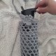 SZARE szydełkowe NOSIDEŁKO na butelkę - handmade z kwiatuszkiem