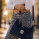 Sztruksowa mini torebka slouchy Czarna