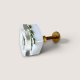 Gałka meblowa kwadracik TRYBULA 25 mm - kwiaty w żywicy - Pralines White