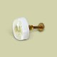 Gałka meblowa pastylka FLOKS 30 mm - kwiaty w żywicy - Pralines White
