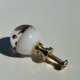 Gałka meblowa WRZOS 30 mm - kwiaty w żywicy - Raindrops White
