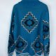 New Look męski sweter turkus wzory akryl / XL