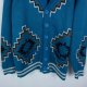 New Look męski sweter turkus wzory akryl / XL