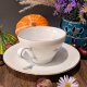 Niemiecka porcelana filiżanka i spodek z kwiatowym motywem