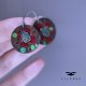 Kolczyki Exotic Flower - Dark Ruby & Turquoise Green