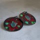 Kolczyki Exotic Flower - Dark Ruby & Turquoise Green