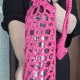 Intensywnie RÓŻOWE szydełkowe NOSIDEŁKO na butelkę - handmade z kwiatuszkiem