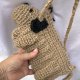 Ręcznie robiona torebka z juty piesek, handmade